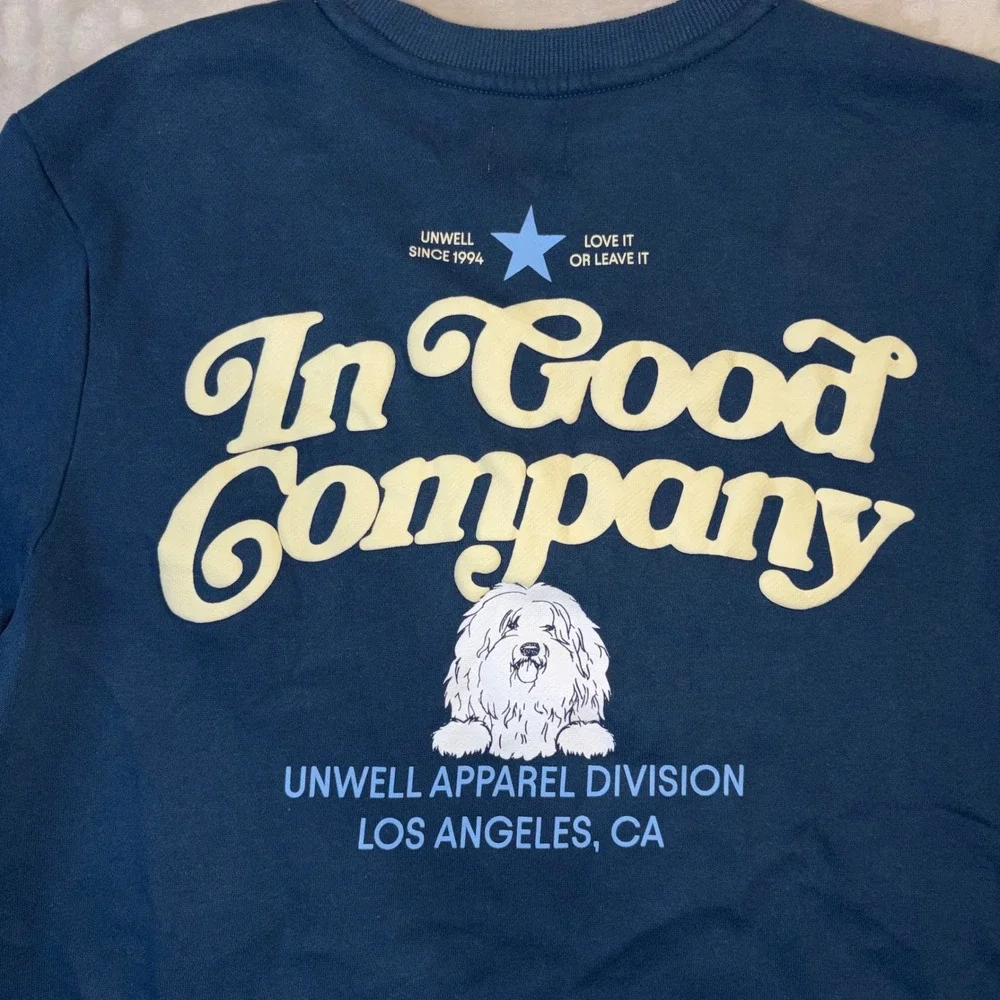 Unwell In Good Company Alex Cooper Call Her Daddy Crewneck Sweatshirt Navy Small